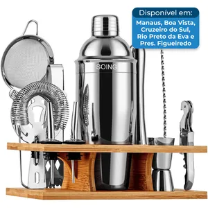 Kit Bartender 11 Peças Soing Prata A-BI