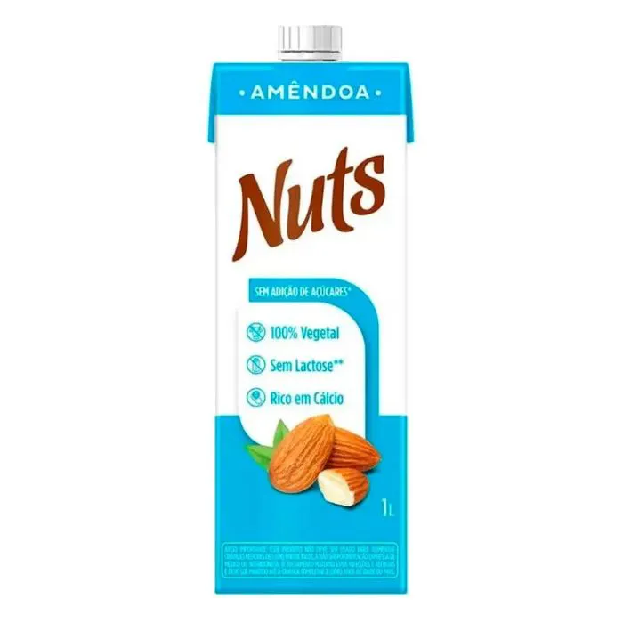 Leite de Amêndoa Zero Açúcar, Zero Lactose Nuts 1lt