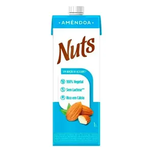 Leite de Amêndoa Zero Açúcar, Zero Lactose Nuts 1lt