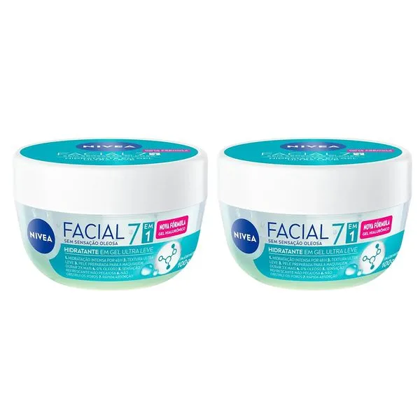 Kit Creme Hidratante Facial Nivea Em Gel Fresh Pepino E Ácido Hialurônico 100g - 2 Unidades