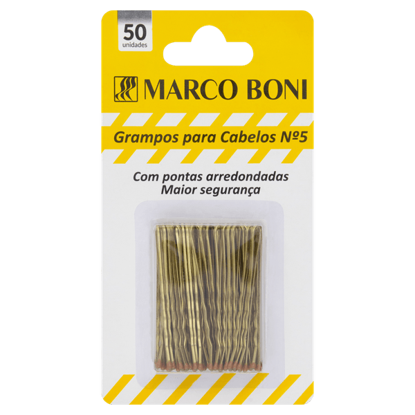 Grampo para Cabelo nº5 Dourado 50 Unidades Marcoboni Kit Grampo Cabelo Marcoboni Douradoado 50Un - Marco Boni