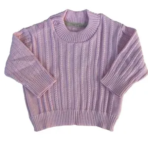 Blusa de Tricô Alice Trançada Rosa Claro P