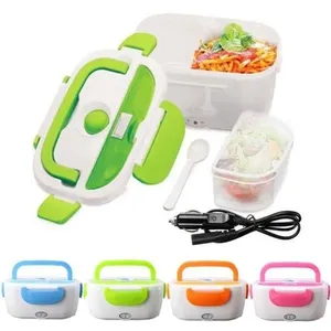 Marmita Elétrica Veicular Lunch Box 12V com Divisórias Colher Tecnologia PTC Verde Yeet