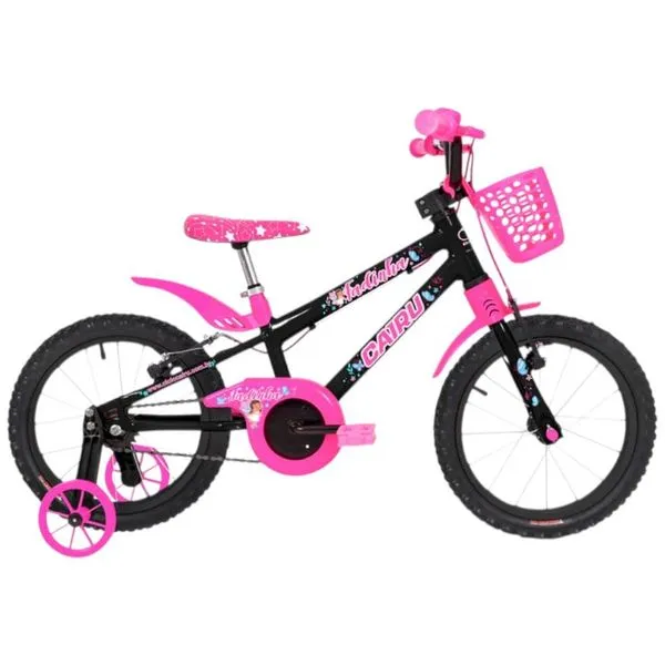Bicicleta Infantil Cairu Aro 16 Fadinha Preto E Rosa (MP)
