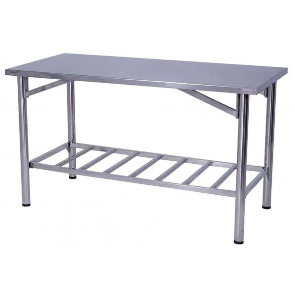 Mesa De Manipulação Benfati Inox 430 70x70cm Paneleiro Gradeado Tb 2" 401gr