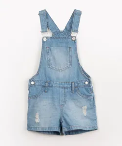 jardineira jeans infantil azul 8