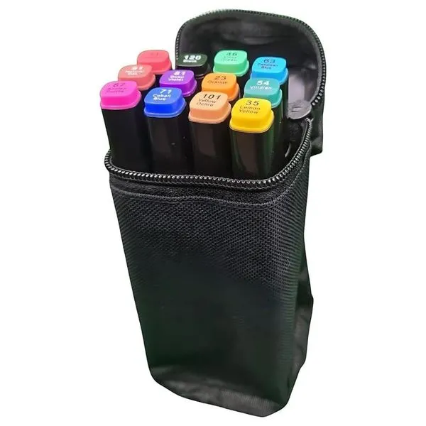 Marcador Leonora Dual Tip Profissional E Artistico 12 Cores (MP)