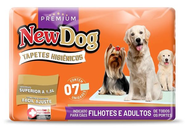 Tapete Higiênico New Dog 55x60 Com 7 Unidades