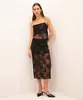 saia midi de tule com bordado com paetê cintura alta mindset preto 34