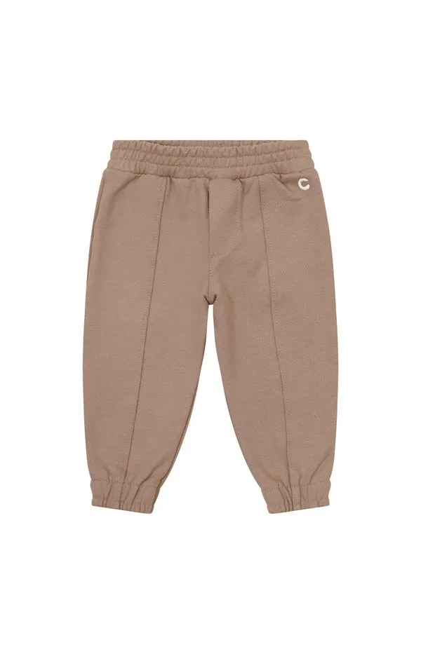 Calça Unissex Jogger Em Moletom Sarjado - Carinhoso Marrom - 1