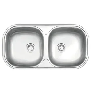 Cuba Tramontina Isis 2C 34 BS em aço inox acetinado 78 x 40 cm Prime com Válvulas 94032107