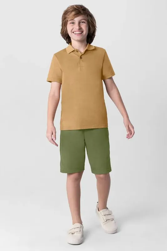 Camisa polo infantil menino em meia malha Brandili - 3