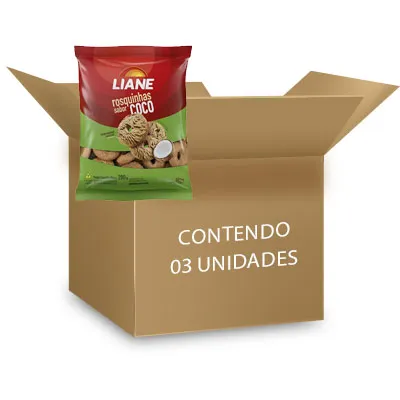Rosquinhas De Coco Sem Lactose Liane Contendo 3 Pacotes 280g Cada