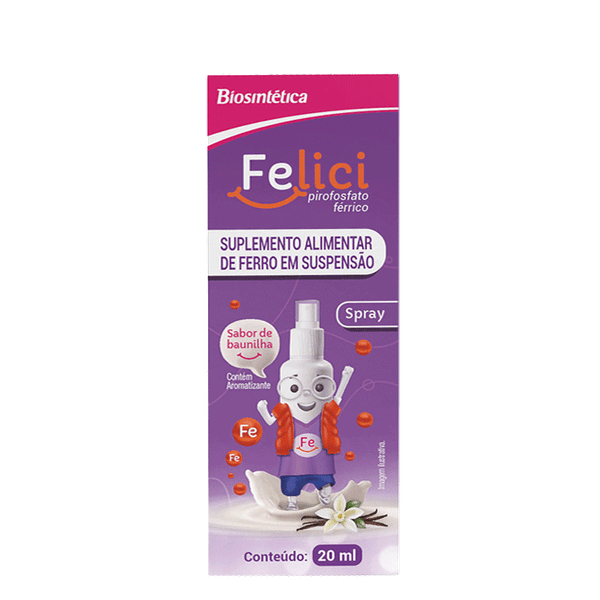 Complemento Alimentar Felici Ferro Baunilha 20ml Suspensão Oral Spray