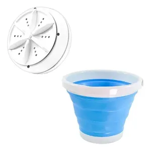 Mini Máquina OEM Lavar Multifuncional Portátil com Balde Dobrável Azul 5 l para Roupas Delicadas 110V Mini Máquina OEM Lavar Multifuncional Portátil com Balde Dobrável Azul 5 l 110V