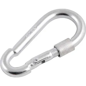 Mosquetão Galvanizado 9x90mm 250kg com Trava Roscada Uso Leve - VONDER