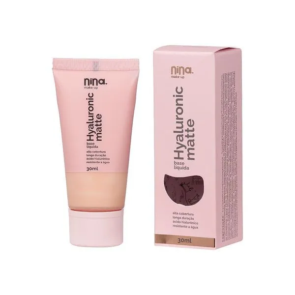 Base Líquida Nina Makeup Hyaluronic Matte Cor 01 BASE LIQ NINA MAKEUP HYALURONIC MATTE CO