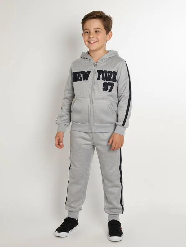 Agasalho Malha Com Capuz Infantil Para Menino - MESCLA 4