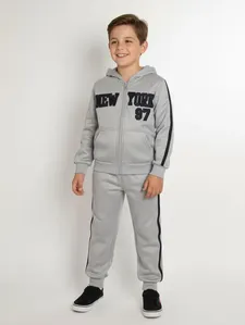 Agasalho Malha Com Capuz Infantil Para Menino - MESCLA 4
