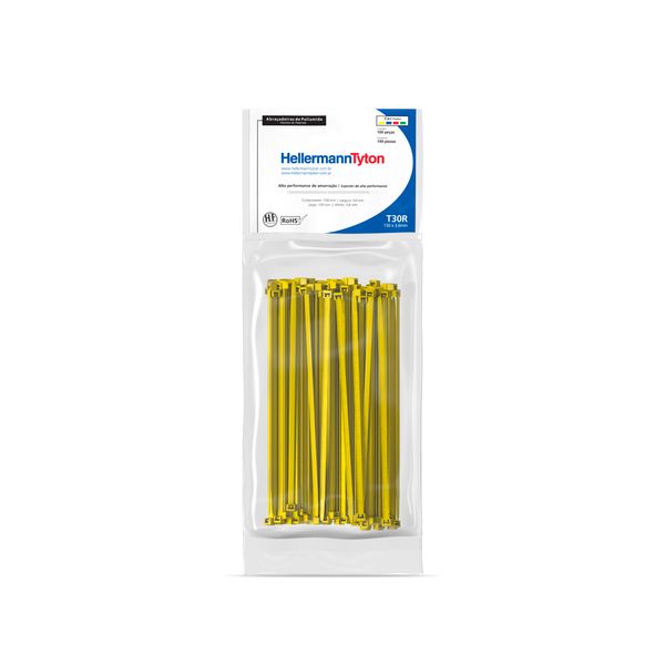 Abracadeira Nylon T30R 150X3,6mm Com 100un Amarelo Hellermanntyton