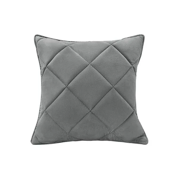 Almofada Decorativa Nina Matelassê 48X48 Veludo Cinza