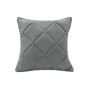 Almofada Decorativa Nina Matelassê 48X48 Veludo Cinza