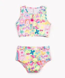 biquini infantil floral alça média proteção uv colorido 6
