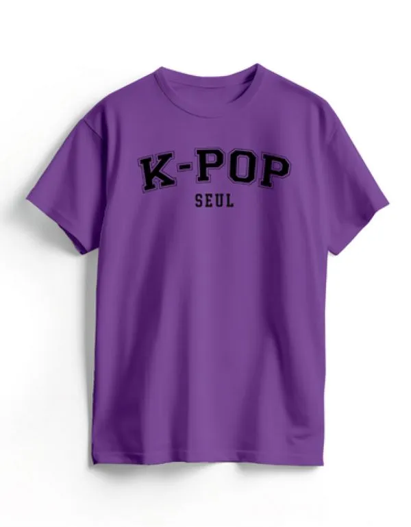 Camiseta Algodão Roxa K-Pop College M / Roxo