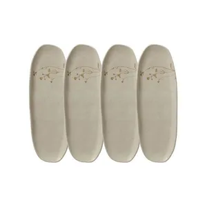 Conjunto de Travessas Ovais Rasas Grandes Porto Brasil Orgânico Campestre 36x13cm – 4 Peças