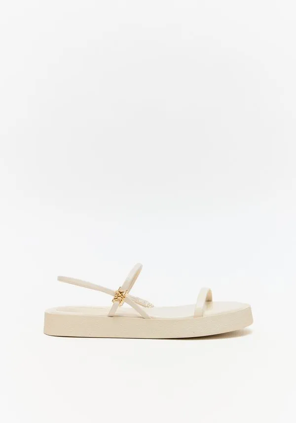 Papete Tiras Finas Com Enfeite Lateral Branco 35