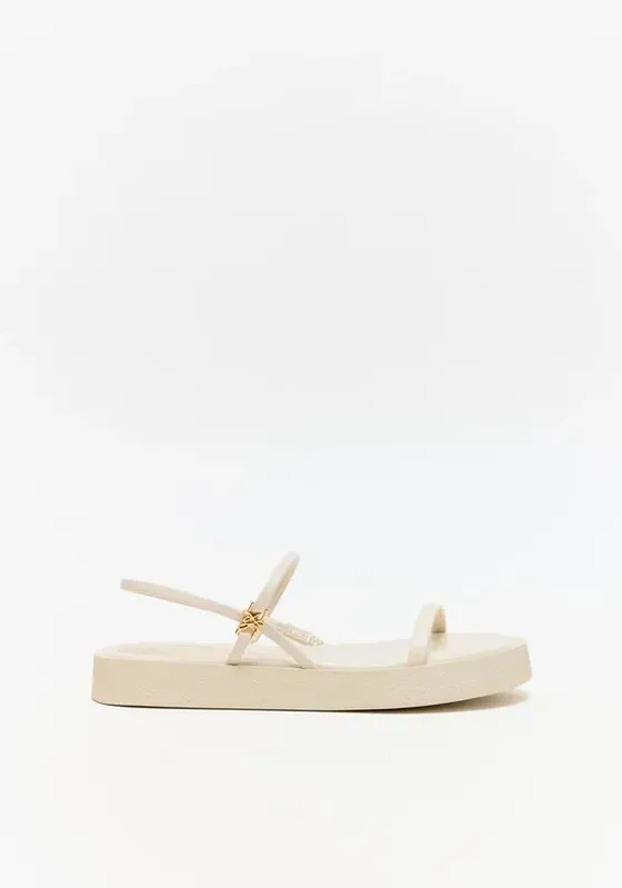 Papete Tiras Finas Com Enfeite Lateral Branco 35