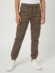 Calça Sarja Jogger Cargo Infantil Para Menino - MARROM 8