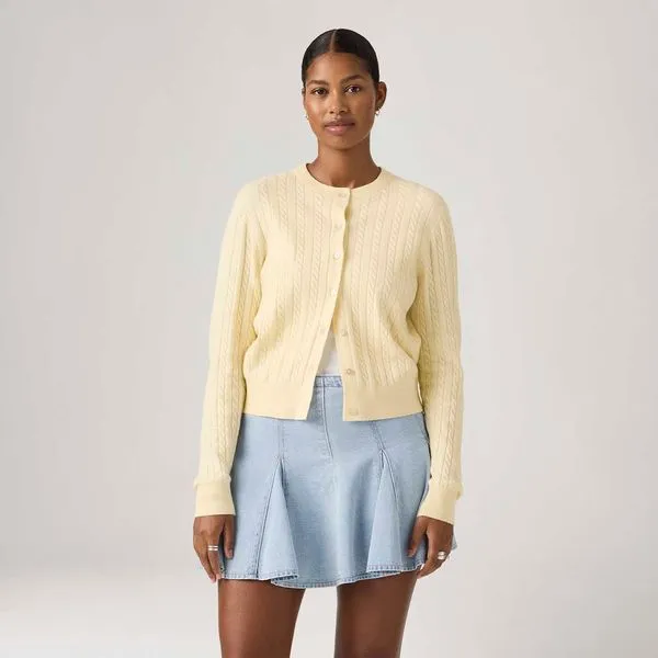 Cardigã Levi's® Super Soft Crewneck Amarelo - M USA | M BR