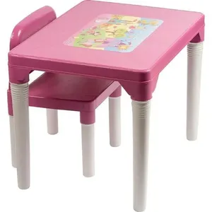 Mesa Infantil com Cadeira Princesas Design com Tema de Princesas Leve e Desmontável Rosa Styll Baby Mesa Infantil com Cadeira Princesas Desmontável Rosa Styll Baby