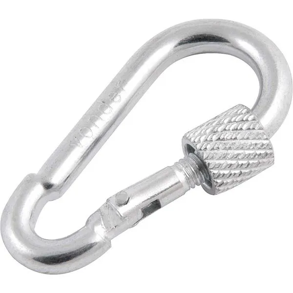 Mosquetão Galvanizado 5x50mm 100kg com Trava Roscada Uso Leve - VONDER