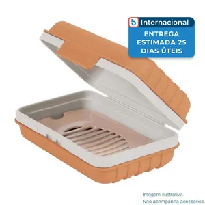 Porta-Sabonete Quatish Com Tampa Laranja A-MBI