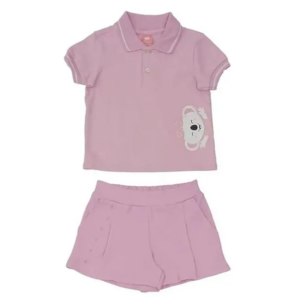 Conjunto Curto Lilica Ripilica Blusa Polo e Short Rosa 2