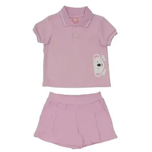Conjunto Curto Lilica Ripilica Blusa Polo e Short Rosa 2