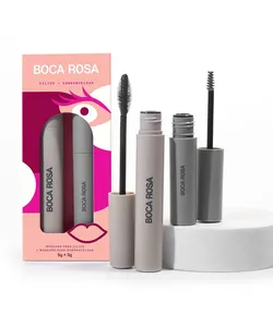 kit boca rosa máscara de cílios efeito volume e máscara para sobrancelha UNICO