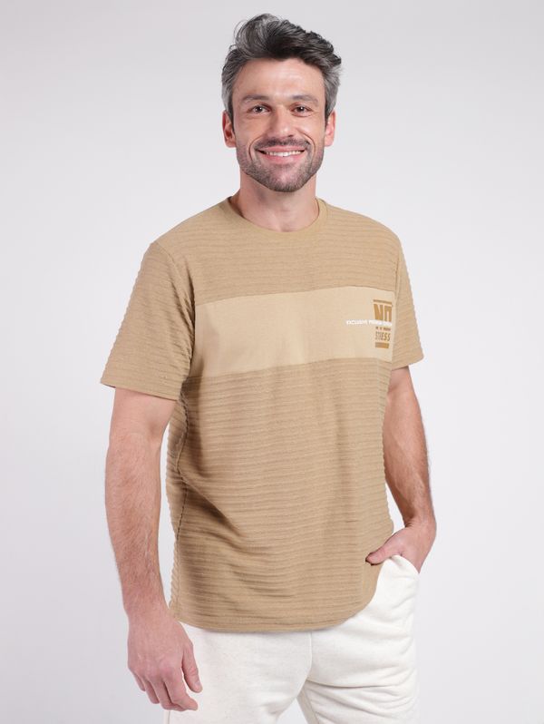 Camiseta Manga Curta No Stress Masculina CAQUI G