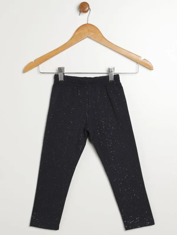 Calça Molecotton Com Glitter Infantil Para Menina- PRETO 2