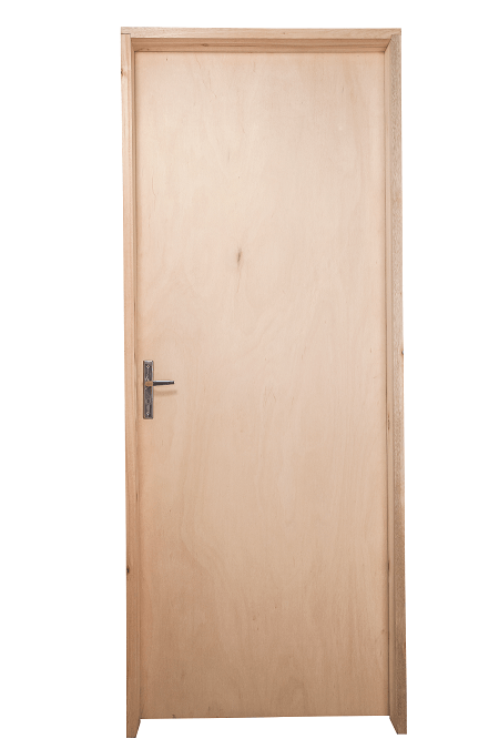 Kit Porta para Pintura 82cm Amescla Esquerdo com Batente Eucalipto 14cm Fechadura Dobradiças e Parafusos Grant