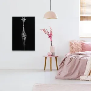 Quadro Fotografia Girafa 80x120 Cm Tecido Canvas