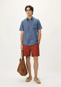 Shorts Praia Básico Masculino - Vermelho P