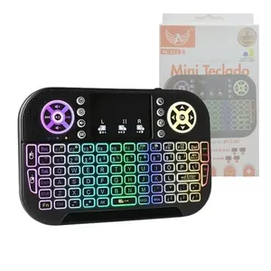 Mini Teclado sem Fio com Touchpad AL-313R Bluetooth Wireless Led 3 Cores Preto Altomex Mini Teclado sem Fio AL-313R Bluetooth Wireless Led Preto Altomex