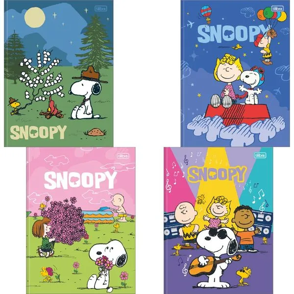 CADERNO BROCHURA CAPA DURA UNIVERSITÁRIO SNOOPY 80F TILIBRA