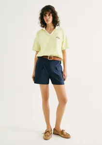 Shorts Feminino De Alfaiataria - Azul 034