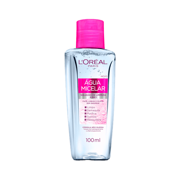 Água Micelar L'Oréal Paris Solução de Limpeza Facial 5 em 1 100ml Água Micelar LOréal Paris Solução de Limpeza Facial 5 em 1 100ml