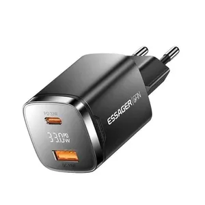 Carregador De Parede USB/USB-C Essager 33W GaN Preto (MP)