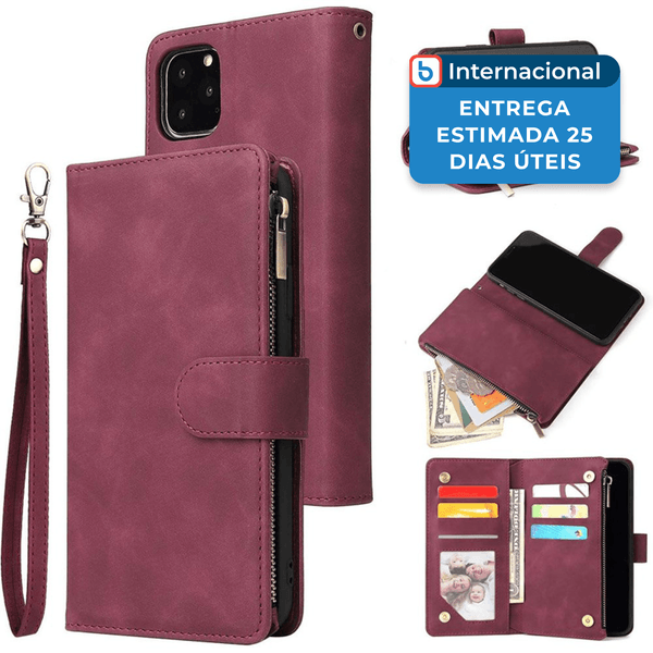 Capinha para iPhone 11 Ueebai Magnética com Porta-Cartões Roxo A-MBI